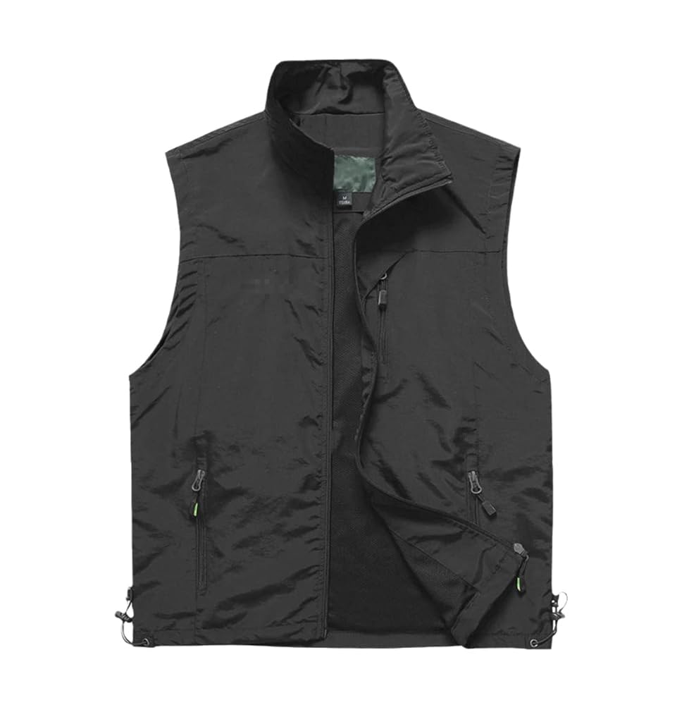 TEWINUH Summer Mesh Thin Multi Pocket Vest, Big Size Male